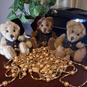 First & Main Christmas "Minky" Bundle of Three Plush Collectible Teddy Bears